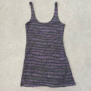 Free People Purple & Grey Striped Bodycon Mini Dress